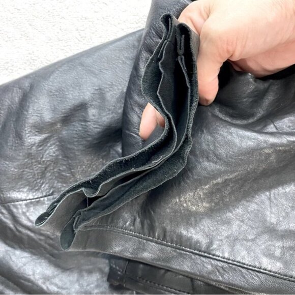 Vintage Jez Creations Montreal Black Leather High Rise Relaxed Leather Pants 8 - Picture 8 of 15